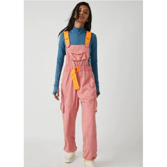 NWOT Free People FP Movement Morning Meadow Jumpsuit Overalls Matte Rose XS - Picture 6 of 10